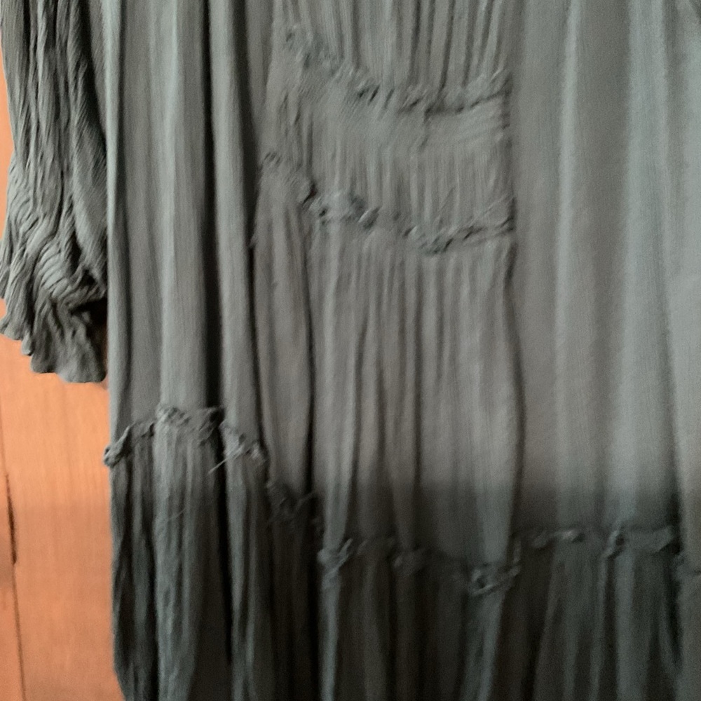 Free People Teal Mini Tiered Gauze Dress - Picture 2 of 4